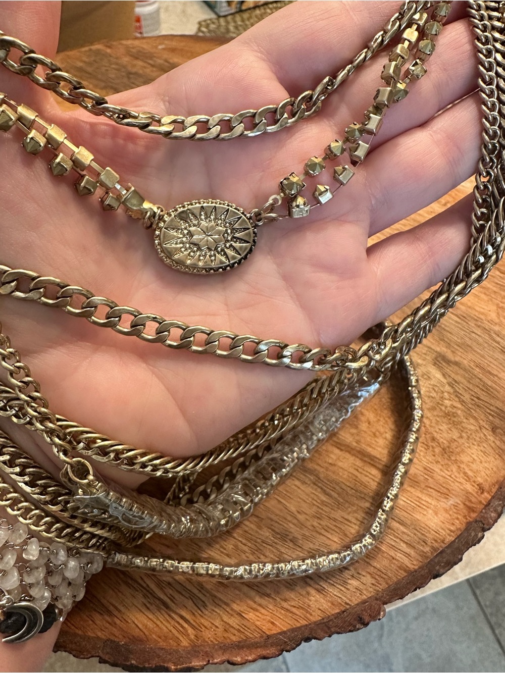 Free People Layered Brass-Tone Multi-Chain Necklace - Brass - Picture 4 of 4
